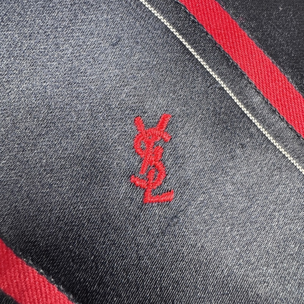 YVES SAINT LAURENT Tie Red Blue Striped Sophisticated Luxury Elegance Old Money - Picture 3 of 7